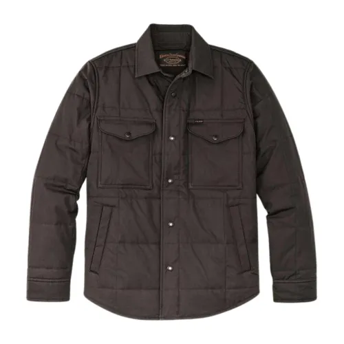 Filson , Quilted Jac-Shirt Marrone Scuro Aw23 ,Brown male, Sizes: