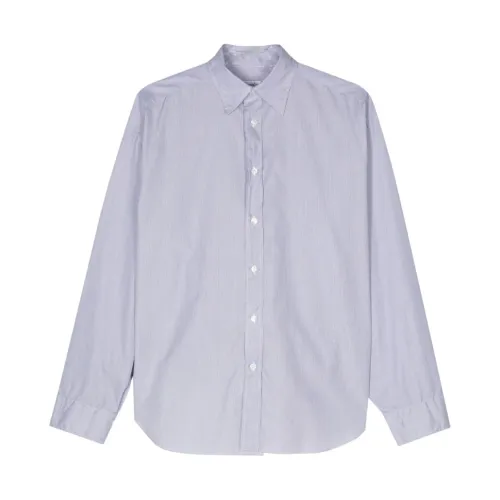 Finamore , Blue Vertical Stripe Shirt ,Blue female, Sizes: