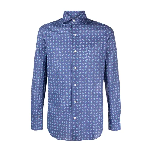 Finamore , Casual Shirt ,Blue male, Sizes: