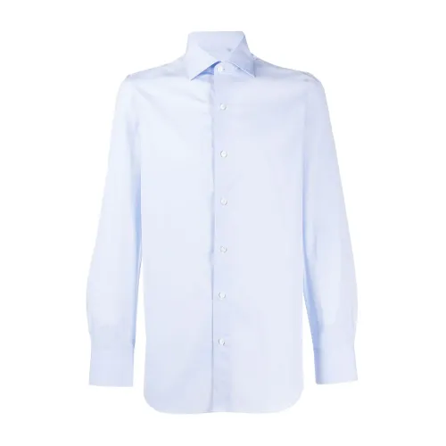 Finamore , Cotton shirt ,Blue male, Sizes: