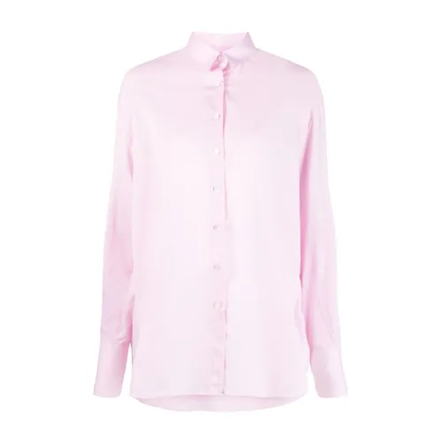 Finamore , Pink Oversize Button-Up Shirt ,Pink female, Sizes: