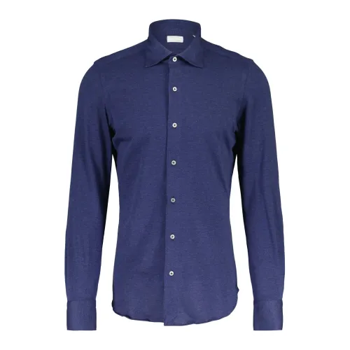 Finamore , Toronto Shirt with Cashmere Blend ,Blue male, Sizes: