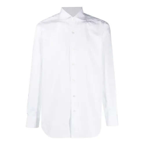Finamore , White Cotton Spread Collar Shirt ,White male, Sizes: