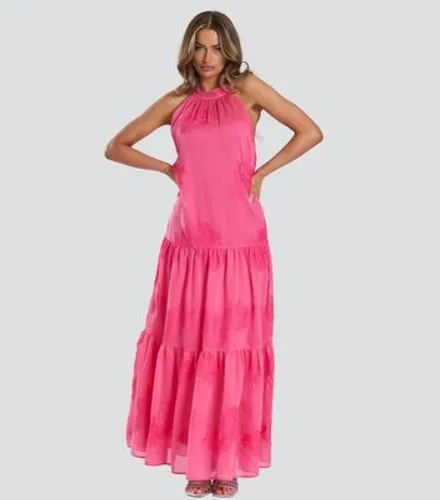 Finding Friday Pink Embroidered Tiered Maxi Dress New Look