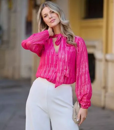 Finding Friday Pink Metallic Long-Sleeve Blouse New Look