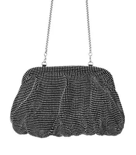 Finding Friday Silver Diamanté Clutch Bag New Look