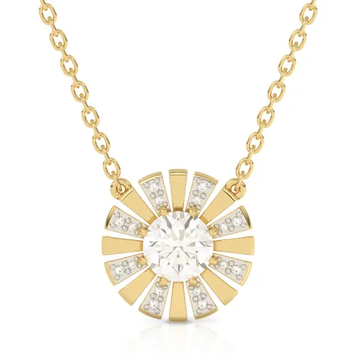 Fine Jewellery by John Greed 9ct Gold Diamond & White Topaz Sunray Necklace