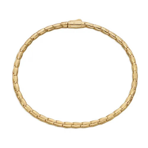 Fine Jewellery by John Greed 9ct Gold Textured Tubular Bracelet