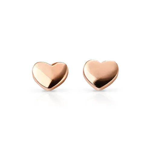 Fine Jewellery by John Greed 9ct Rose Gold Heart Stud Earrings