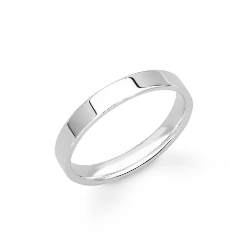 Fine Jewellery by John Greed 9ct White Gold Flat Court Wedding 2mm Ring