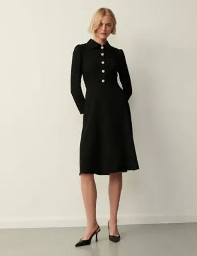 Finery London Womens Button Front Midi Shirt Dress - 20 - Black, Black