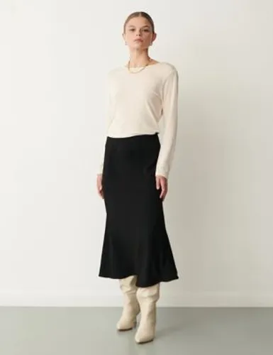 Finery London Womens Crepe Midaxi A-Line Skirt - 8 - Black, Black