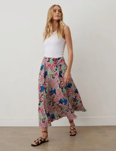 Finery London Womens Floral Midi A-Line Skirt - 24 - Multi, Multi