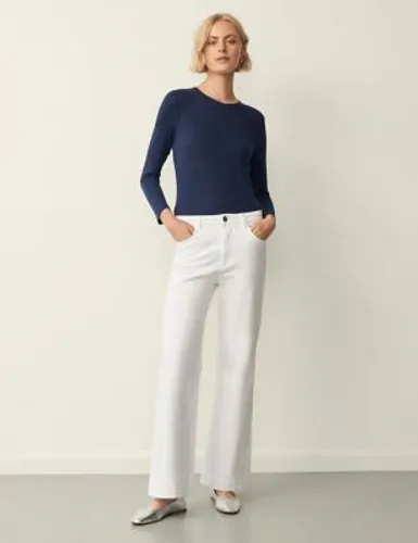 Finery London Womens High Waisted Flared Jeans - 36 - White, White,Blue,Indigo