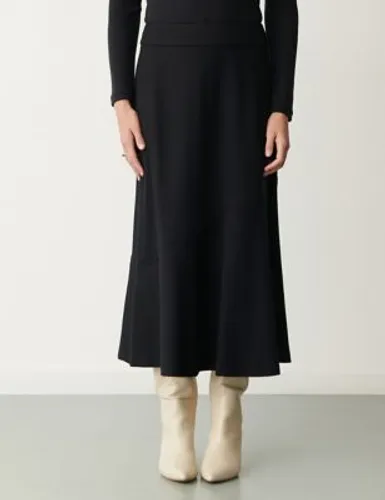 Finery London Womens Jersey Seam Detail Midi A-Line Skirt - 10 - Black, Black,Red,Blue
