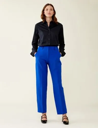 Finery London Womens Tapered Ankle Grazer Trousers - 8 - Blue, Blue