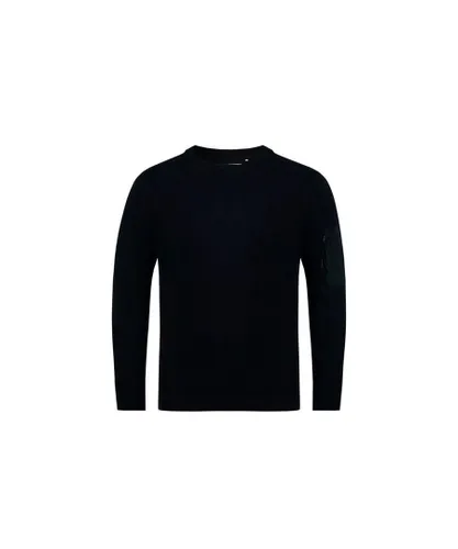 Firetrap Mens Zip Arm Pocket Crewneck Sweatshirt in Black Cotton