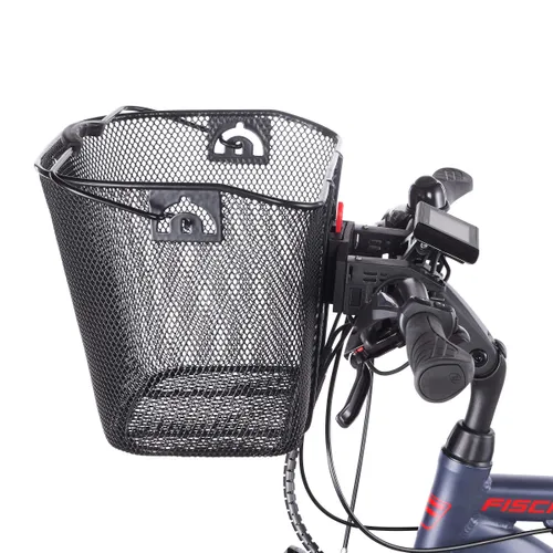 Fischer E-Bike handlebar basket with quick attachment