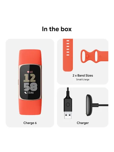 Fitbit Charge 6 Health and Fitness Tracker - Gold/Orange - Unisex