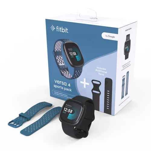 Fitbit Versa 4 Bundle (With Sports Band) Fitness Smartwatch