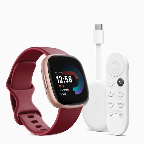 Fitbit Versa 4 Smartwatch & Google Chromecast Bundle