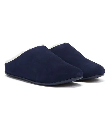 Fitflop Chrissie Shearling Womens Slippers - Navy Suede