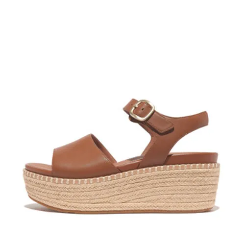 FitFlop  ELOISE ESPADRILLE LEATHER BACK- STRAP WEDGE SANDA LS  women's Sandals in Brown
