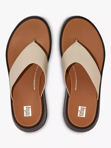 FitFlop F-Mode Flatform Flip Flop Sandals, Stone Beige/Black - Stone Beige/Black - Female