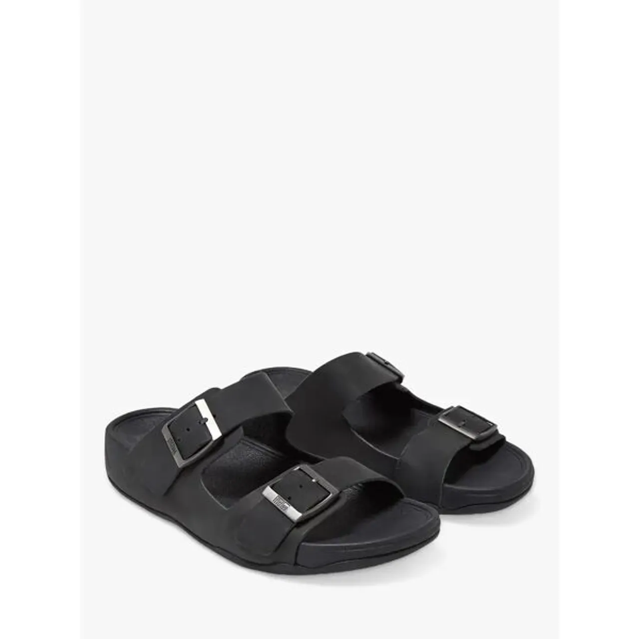 FitFlop Gogh Moc Leather Sliders - Black - Male