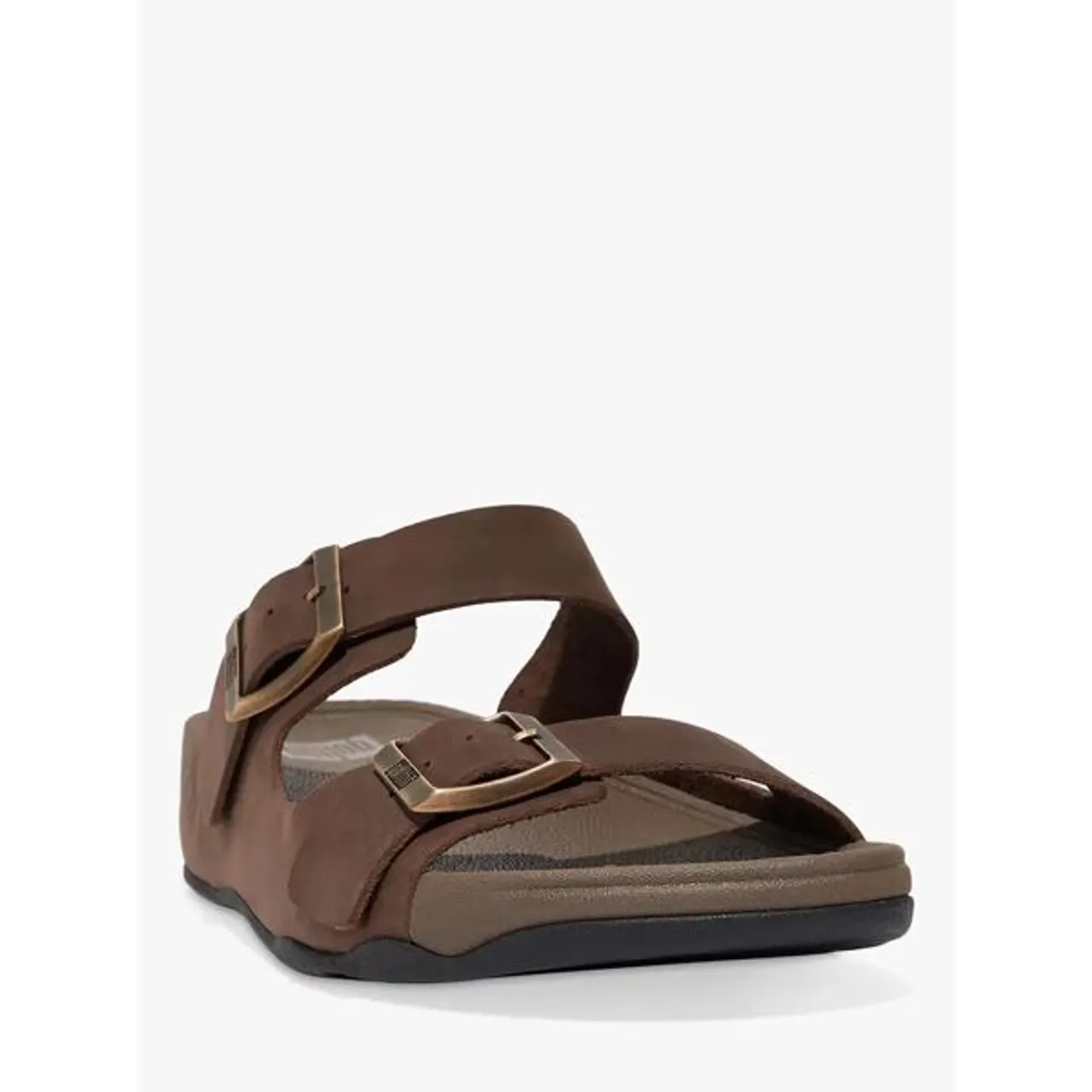 FitFlop Gogh Moc Leather Sliders - Chocolate - Male