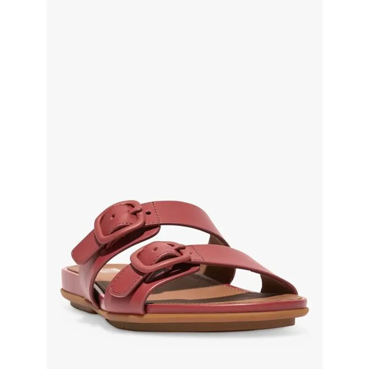 FitFlop Gracie Leather Sliders - Dusky Red - Female