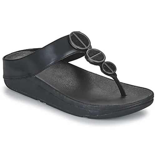 FitFlop  HALO METALLIC-TRIM TOE-POST SANDALS  women's Flip flops / Sandals (Shoes) in Black