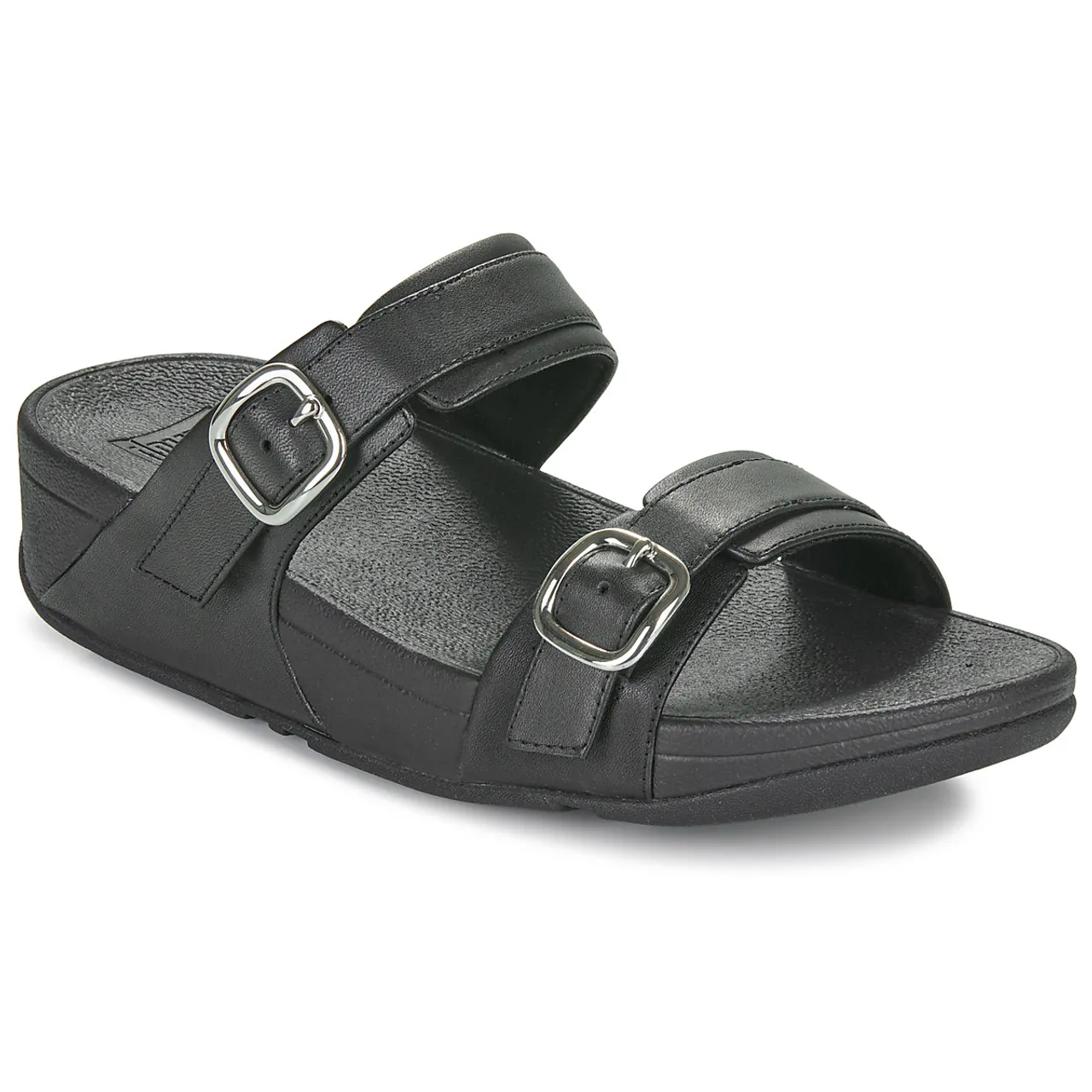 FitFlop  Lulu Adjustable Leather Slides  women's Mules / Casual Shoes in Black