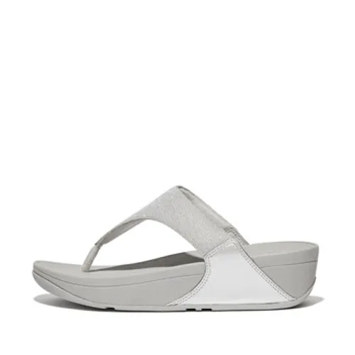 FitFlop  LULU SHIMMERLUX TOE - POST SANDALS  women's Flip flops / Sandals (Shoes) in Silver