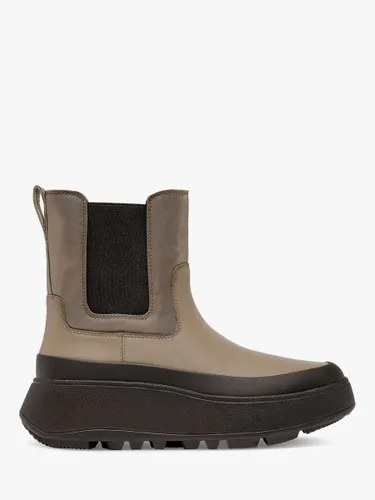 FitFlop Water Resistant Fabric/Leather Flatform Chelsea Boots, Minky Grey - Minky Grey - Female