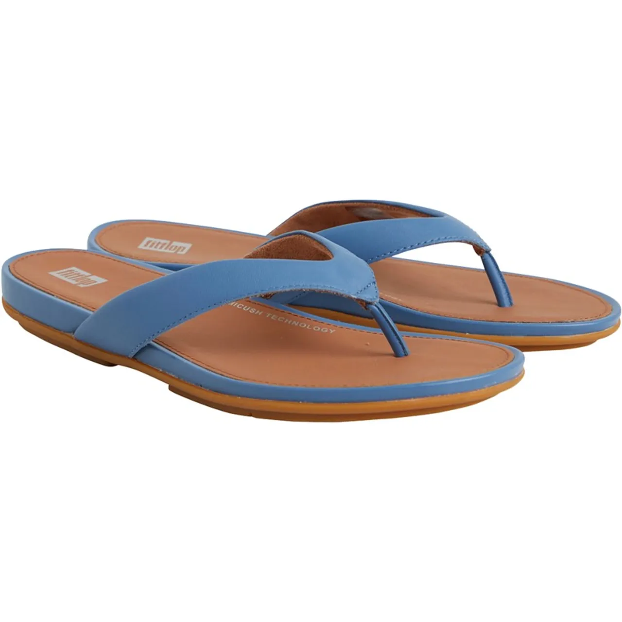 FitFlop Womens Gracie Leather Flip-Flops Sail Blue