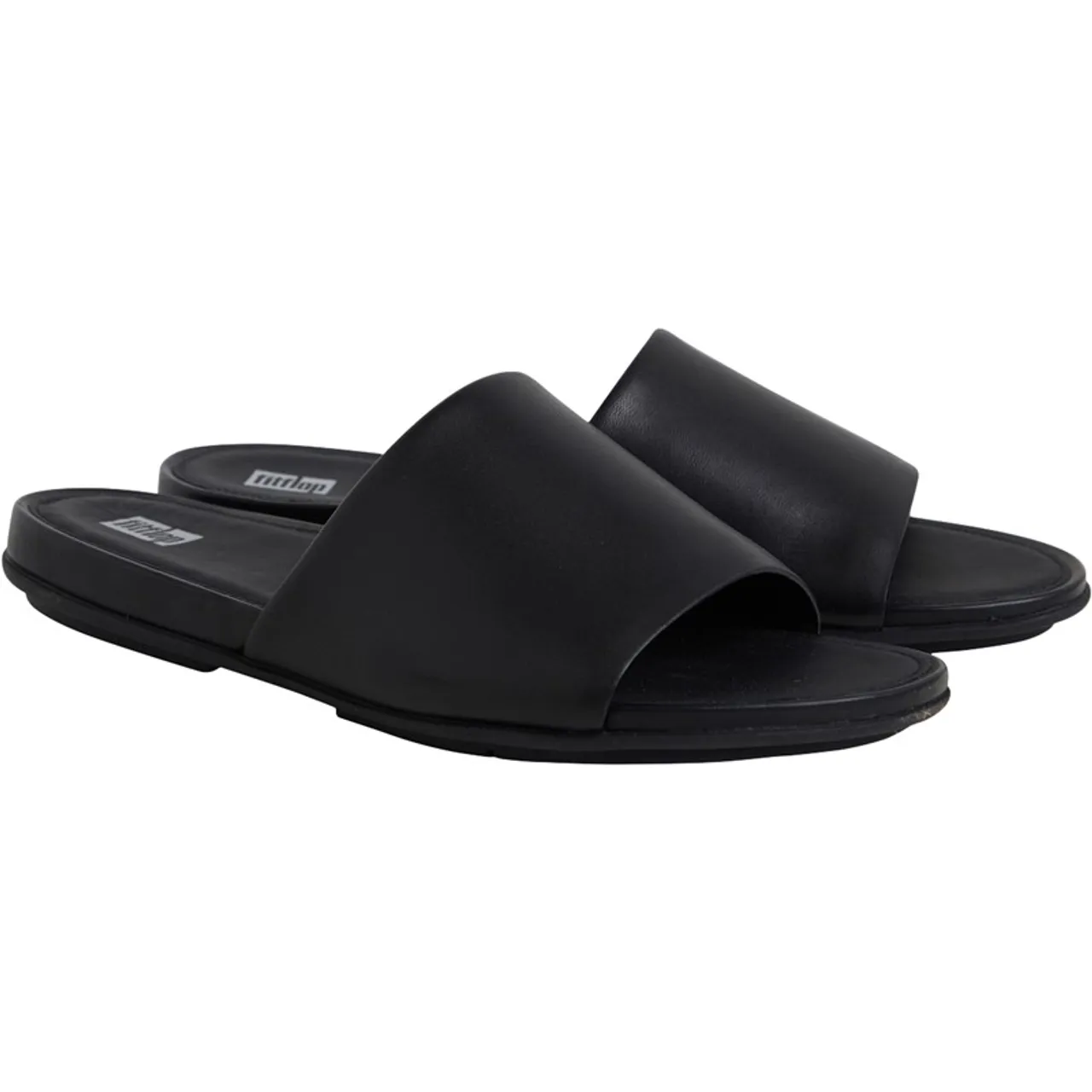FitFlop Womens Gracie Leather Sliders All Black
