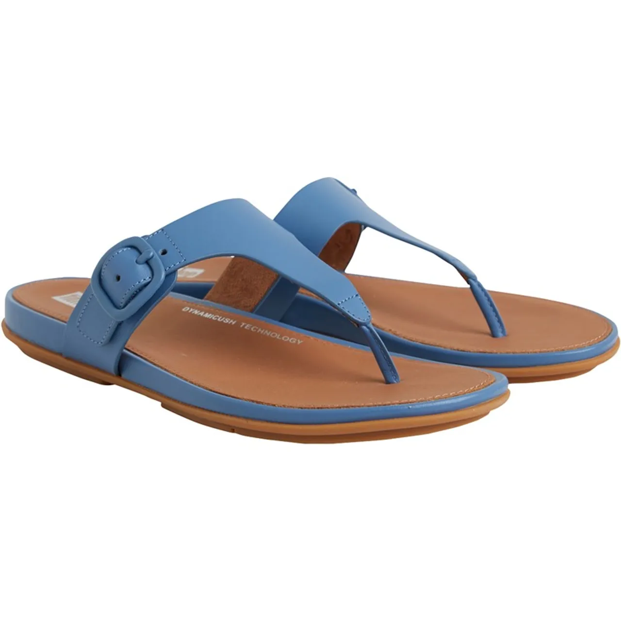 FitFlop Womens Gracie Rubber-Buckle Leather Sandals Sail Blue