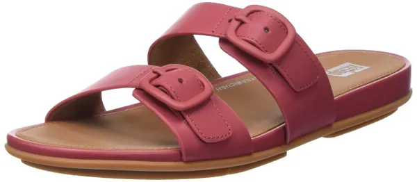 Fitflop Women's Gracie Rubber-Buckle Two-BAR Leather Slides