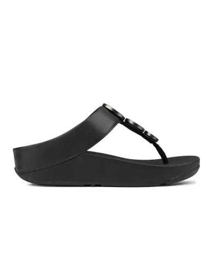 Fitflop Womens Halo Metallic Sandals - Black