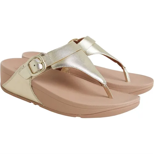 FitFlop Womens Lulu Adjustable Leather Sandals Platino