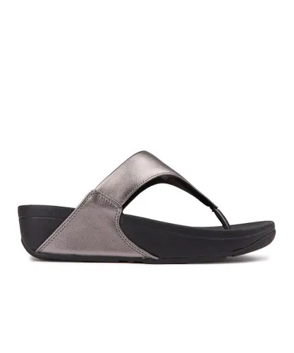 Fitflop Womens Lulu Leather Sandals - Metallic