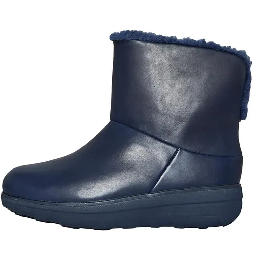 FitFlop Womens Mukluk III Leather Ankle Boots Midnight Navy