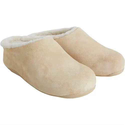 FitFlop Womens Shuv Shearling-Lined Suede Clogs Rose Cream