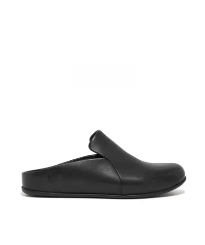 Fitflop Womenss Fit Flop Chrissie II Haus Leather Slippers in Black Leather (archived)
