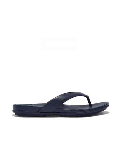 Fitflop Womenss Fit Flop Gracie Leather Flip Flops in Navy Leather (archived)