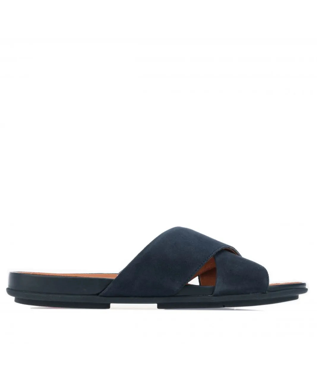 Fitflop Womenss Fit Flop Gracie Suede Cross Slide Sandals in Navy