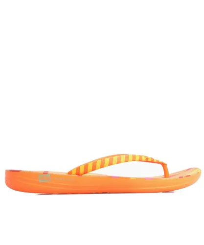Fitflop Womenss Fit Flop iQushion X Yinka Ilori Flip Flops in Orange yellow Rubber