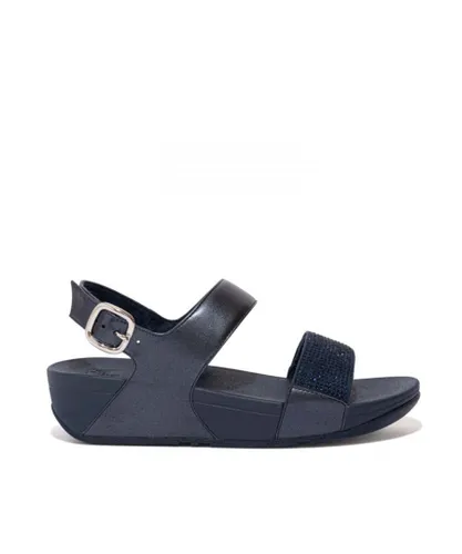 Fitflop Womenss Fit Flop Lulu Crystal Back Strap Sandals in Navy Textile
