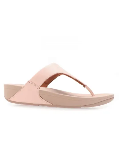 Fitflop Womenss Fit Flop Lulu Leather Toe Thong Sandals in Pink Leather (archived)